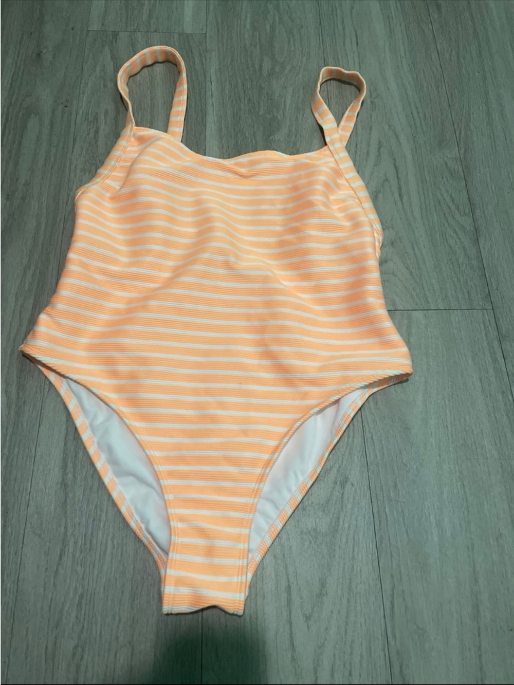Striped Peach One-Piece Swimsuit